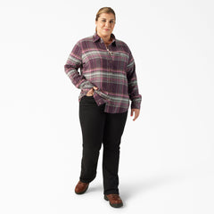 Women's Plus Long Sleeve Plaid Flannel Shirt