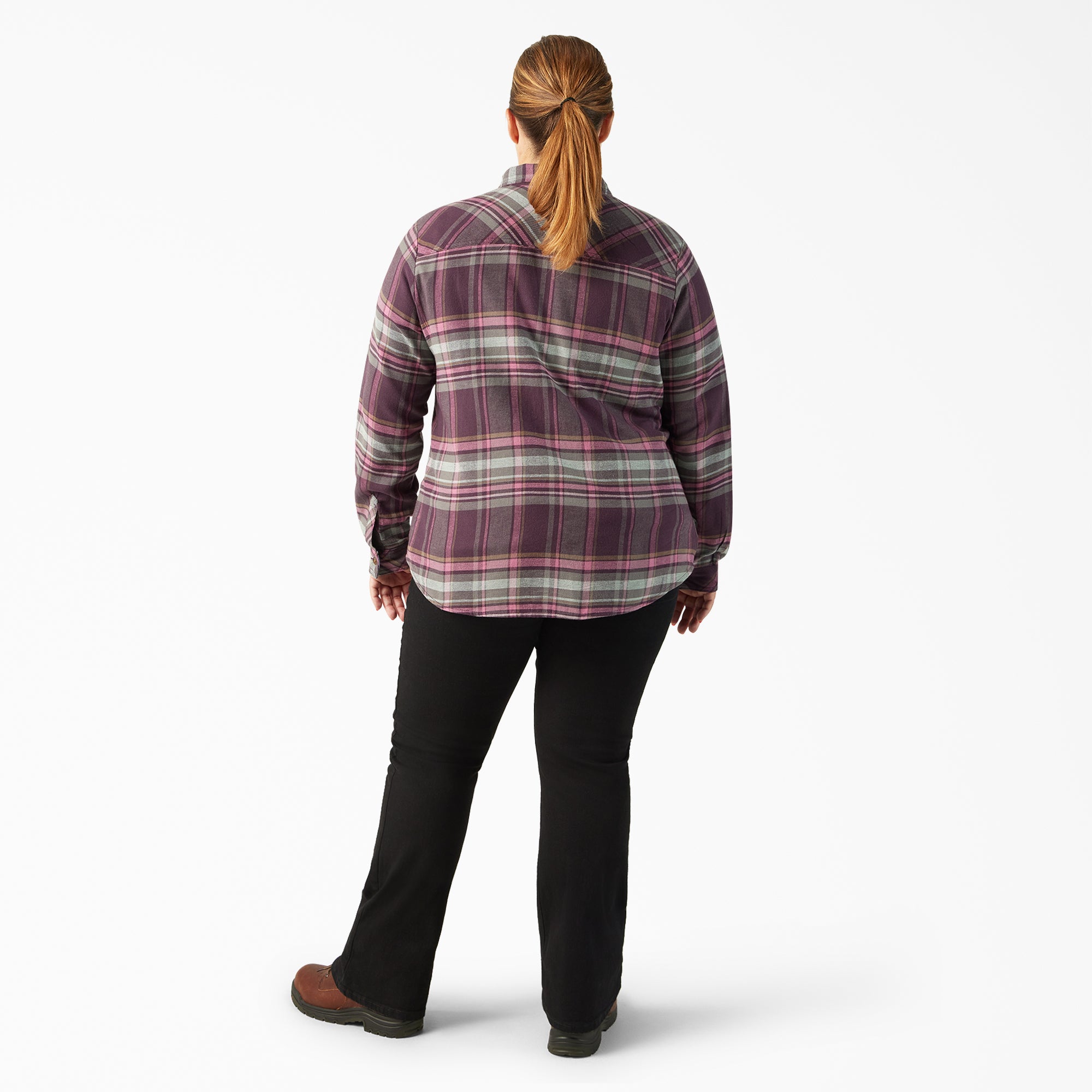 Women's Plus Long Sleeve Plaid Flannel Shirt