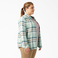 Women's Plus Long Sleeve Plaid Flannel Shirt