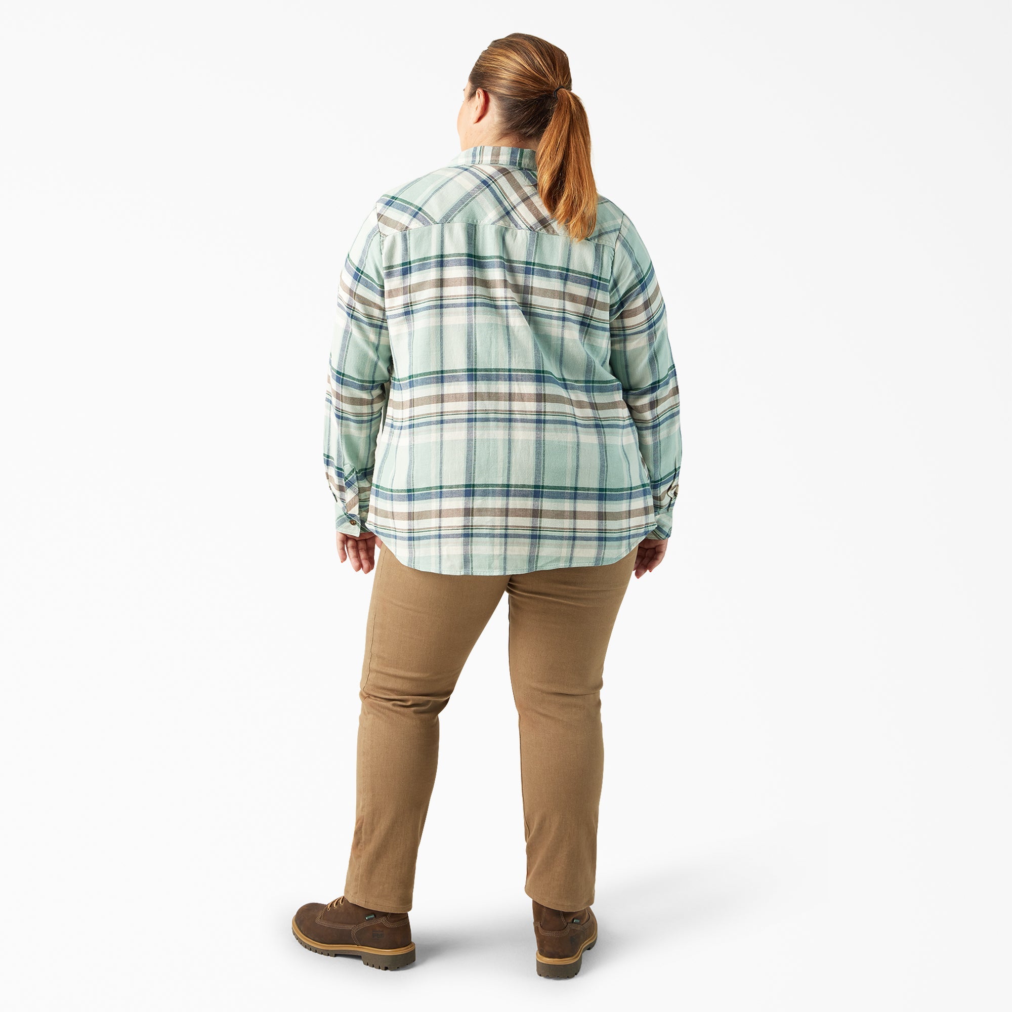 Women's Plus Long Sleeve Plaid Flannel Shirt