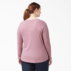 Women's Plus Henley Long Sleeve Shirt