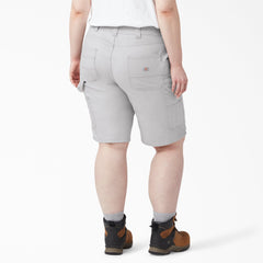 Women's Plus Relaxed Fit Duck Carpenter Shorts, 11"