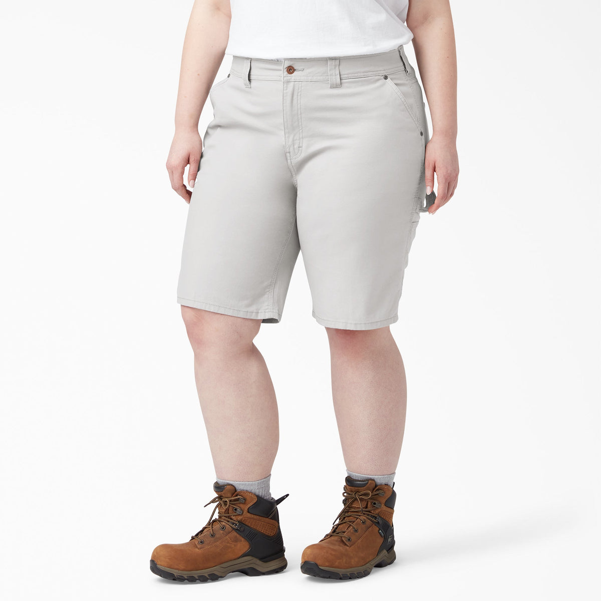 Women's Plus Relaxed Fit Duck Carpenter Shorts, 11"