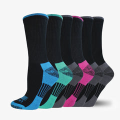 Women's Moisture Control Crew Socks, Size 6-9, 6-Pack
