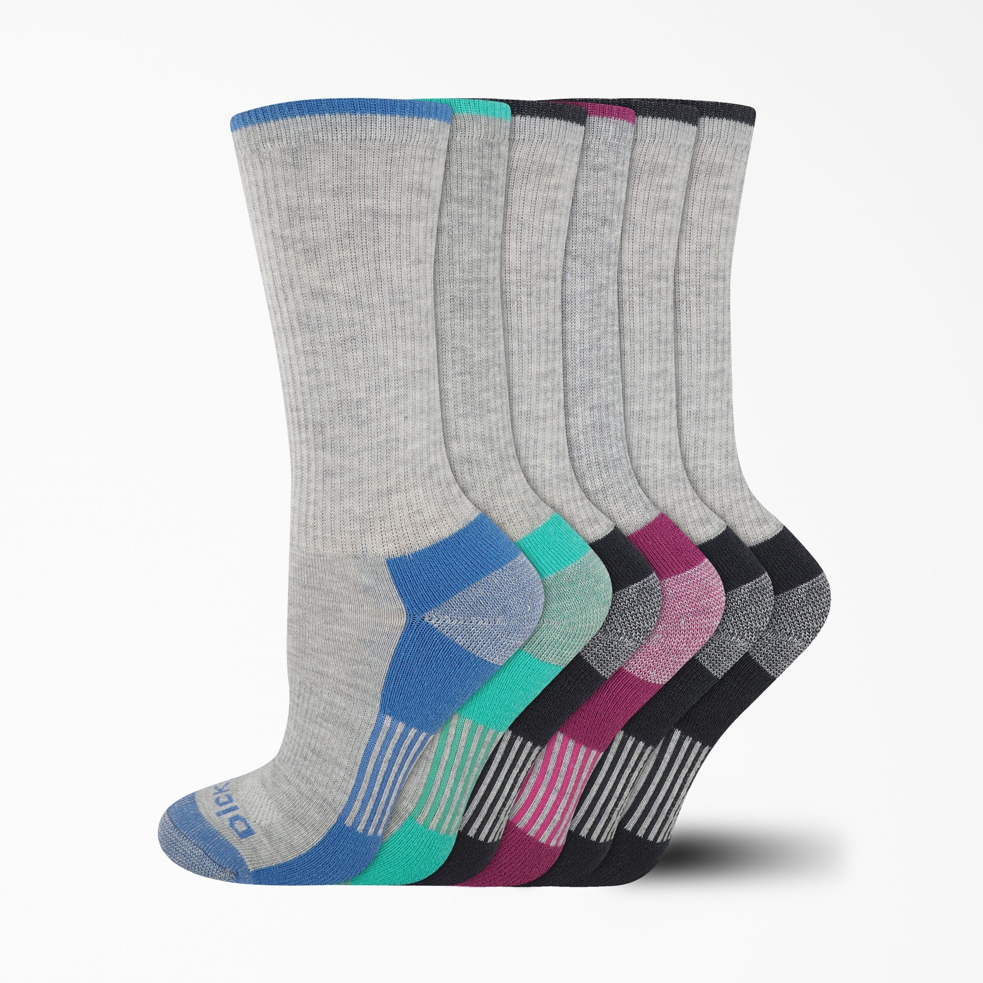 Women's Moisture Control Crew Socks, Size 6-9, 6-Pack
