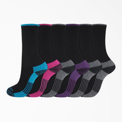 Women's Moisture Control Crew Socks, Size 6-9, 6-Pack