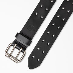 Perforated Leather Double Prong Buckle Belt