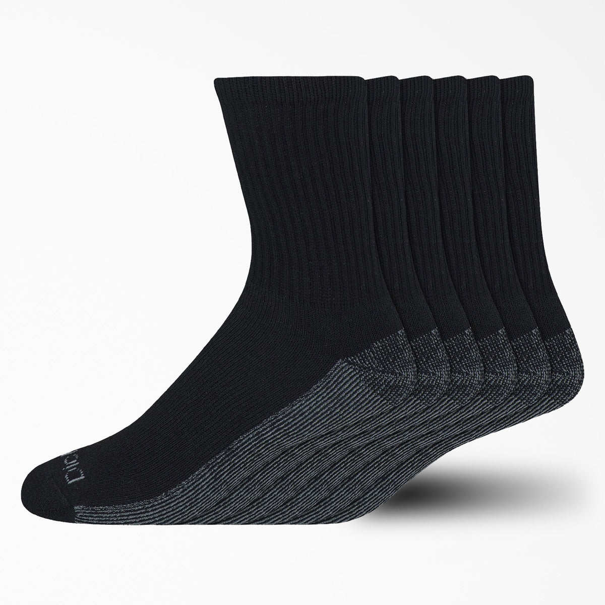 Moisture Control Mid-Crew Socks, Size 6-12, 6-Pack