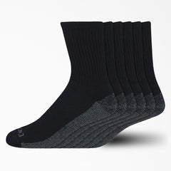 Moisture Control Mid-Crew Socks, Size 6-12, 6-Pack