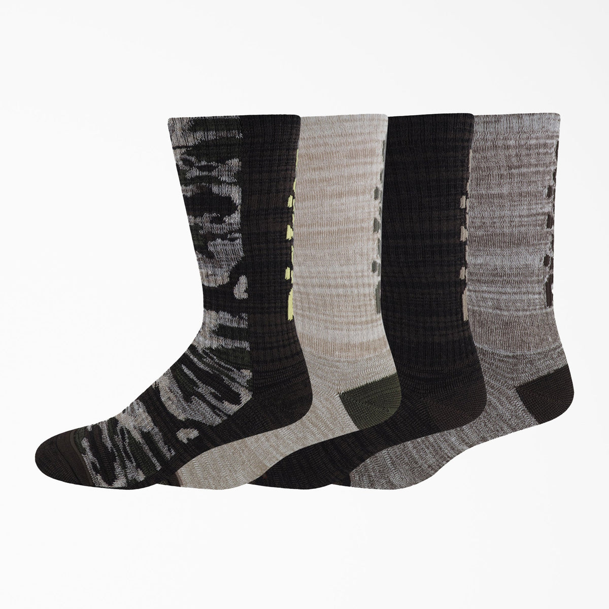 Logo Camo Crew Socks, Size 6-12, 4-Pack