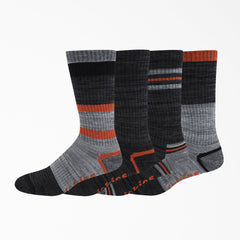 Striped Crew Socks, Size 6-12, 4-Pack