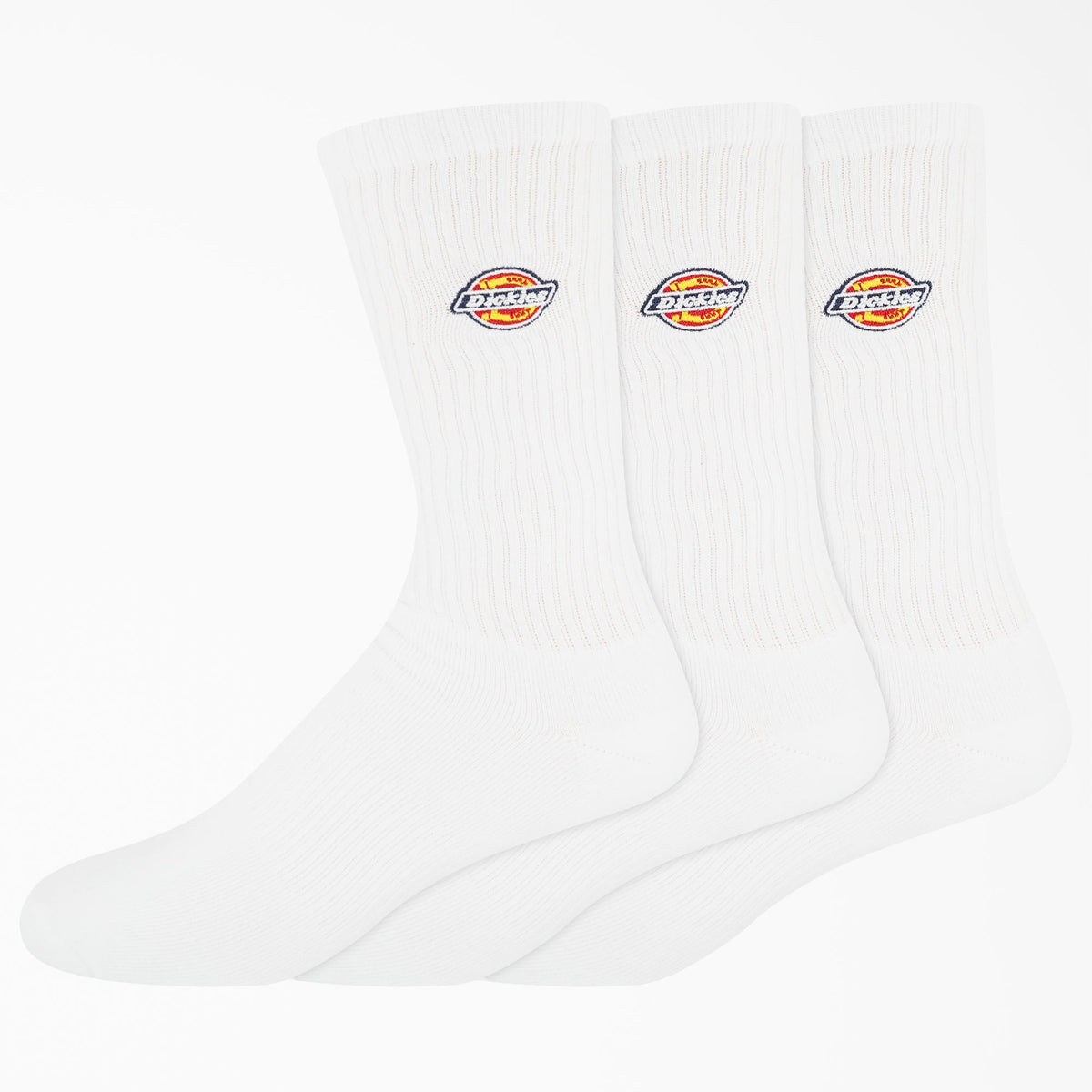 Dickies Embroidered Crew Socks, Size 6-12, 3-Pack