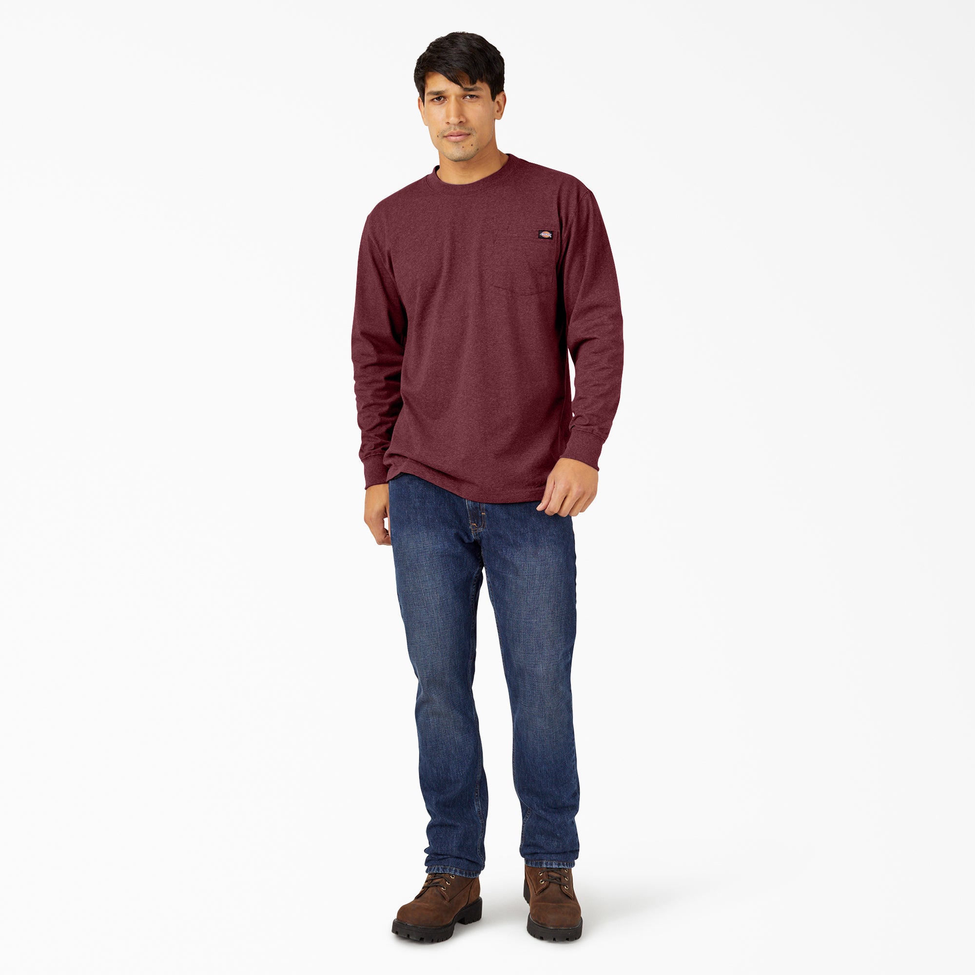Heavyweight Heathered Long Sleeve Pocket T-Shirt
