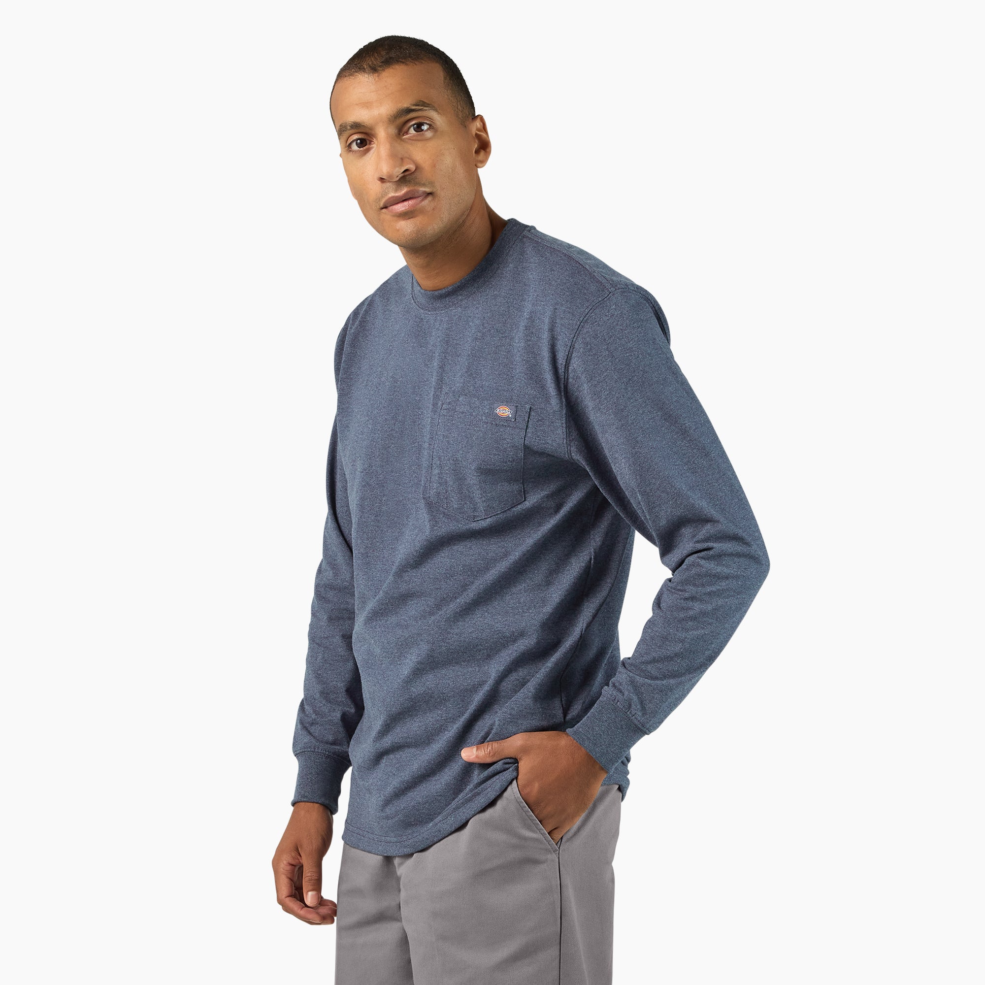 Heavyweight Heathered Long Sleeve Pocket T-Shirt