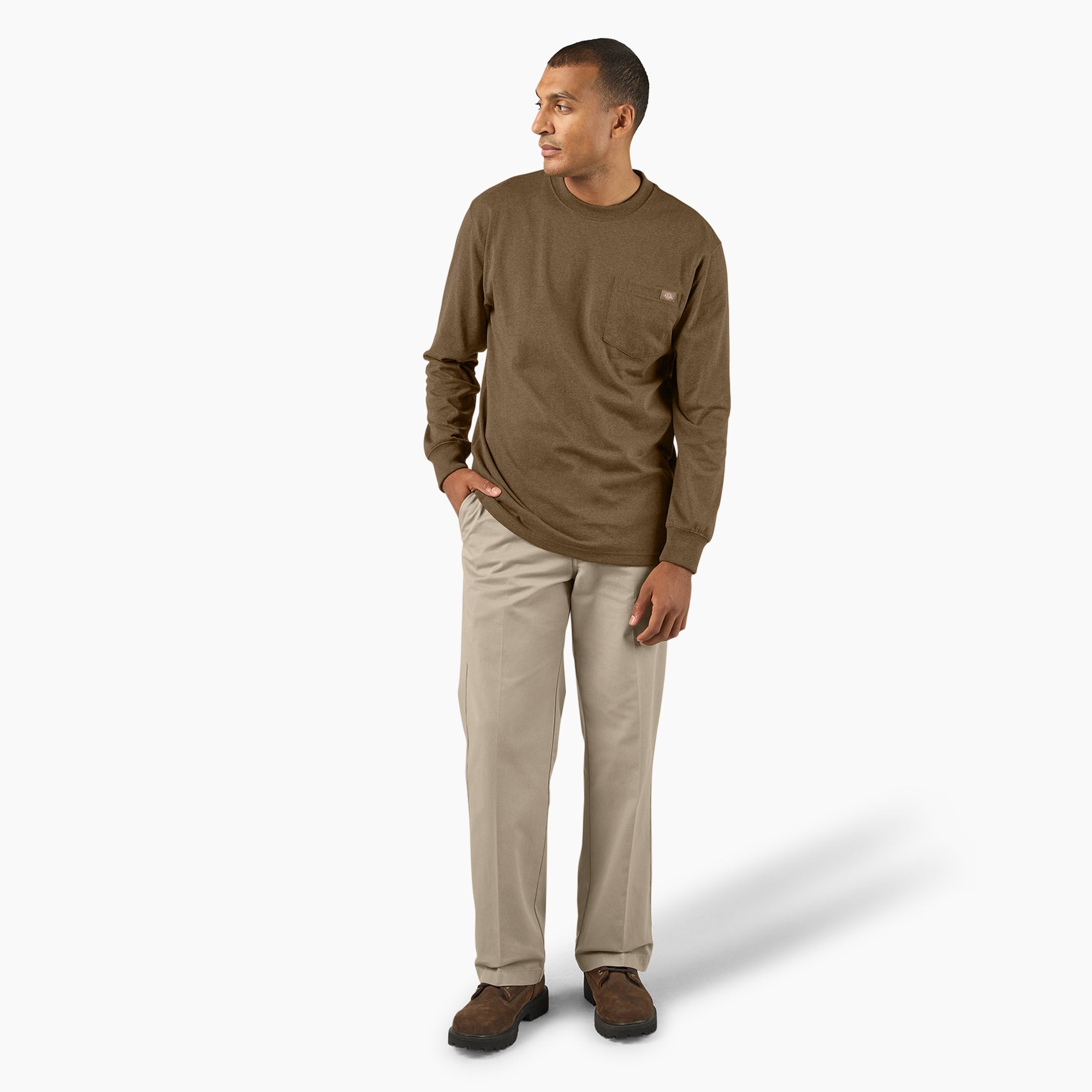 Heavyweight Heathered Long Sleeve Pocket T-Shirt