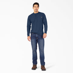Heavyweight Heathered Long Sleeve Henley T-Shirt
