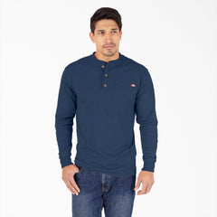 Heavyweight Heathered Long Sleeve Henley T-Shirt