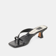BREVEL WIDE HEELS ONYX LEATHER
