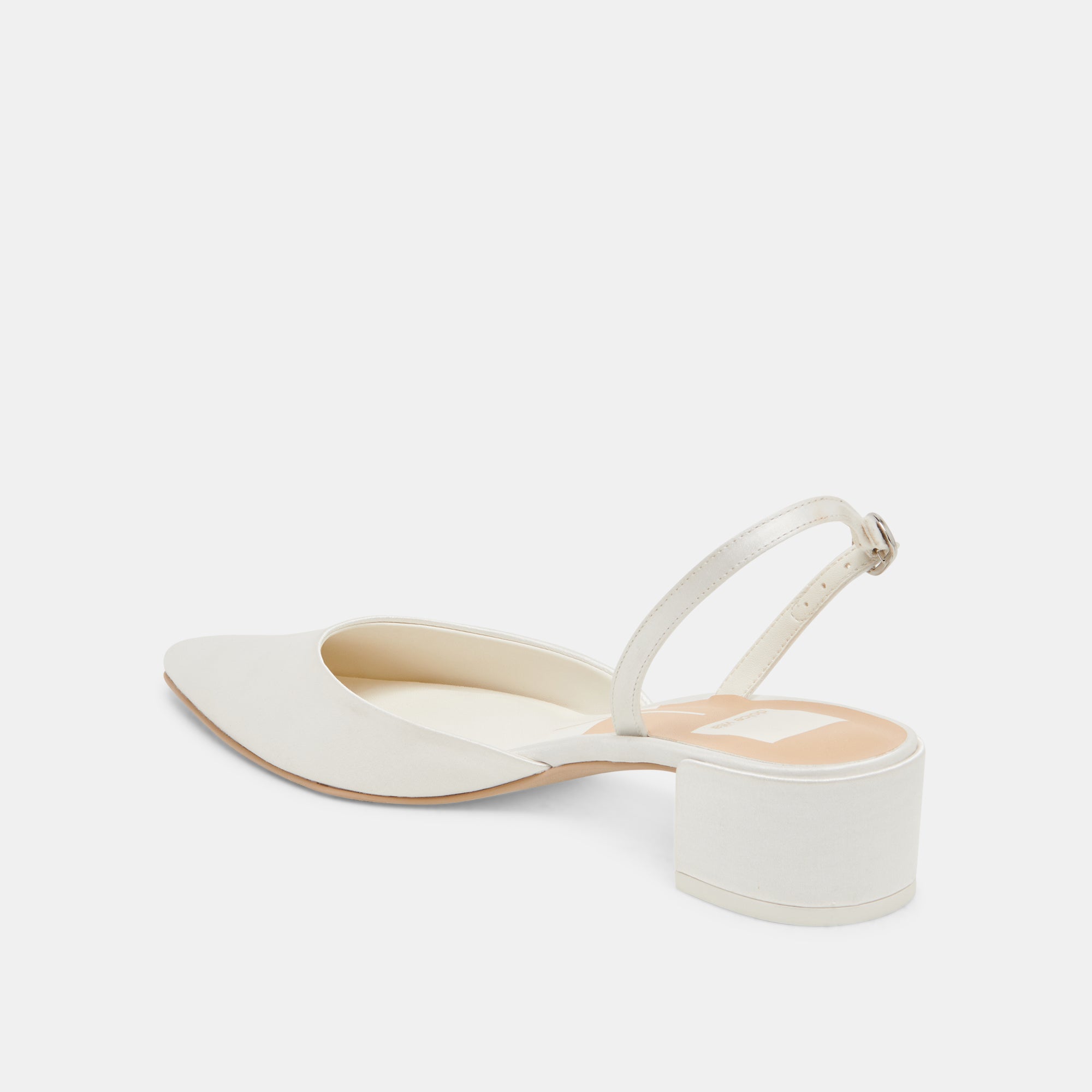 CAREL WIDE HEELS TRUE WHITE SATIN