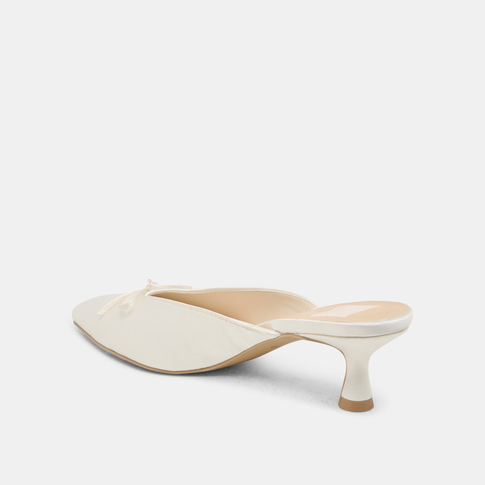 CLEO HEELS OFF WHITE SATIN