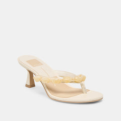 DAKSIE HEELS OFF WHITE LEATHER