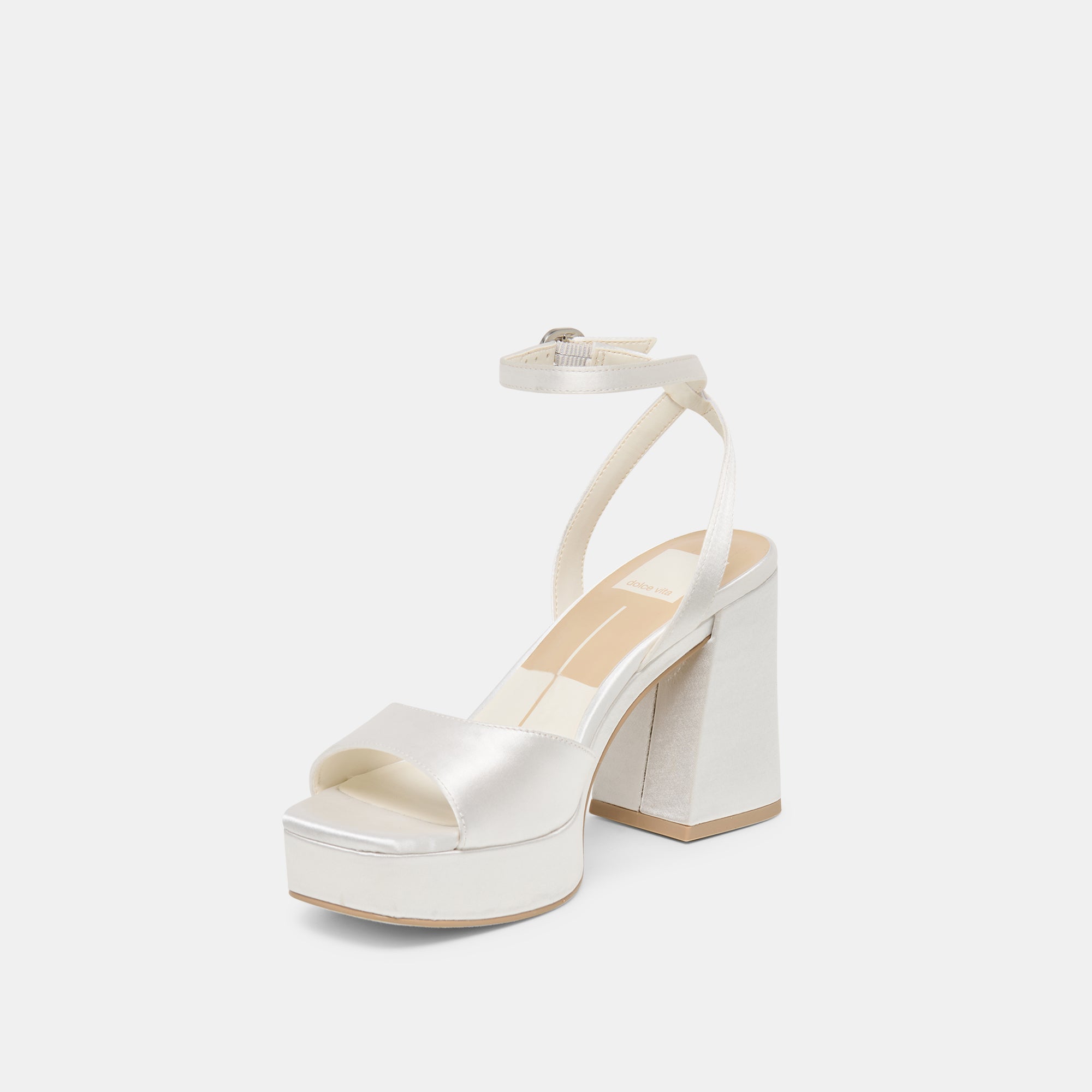 FELICA HEELS WHITE SATIN