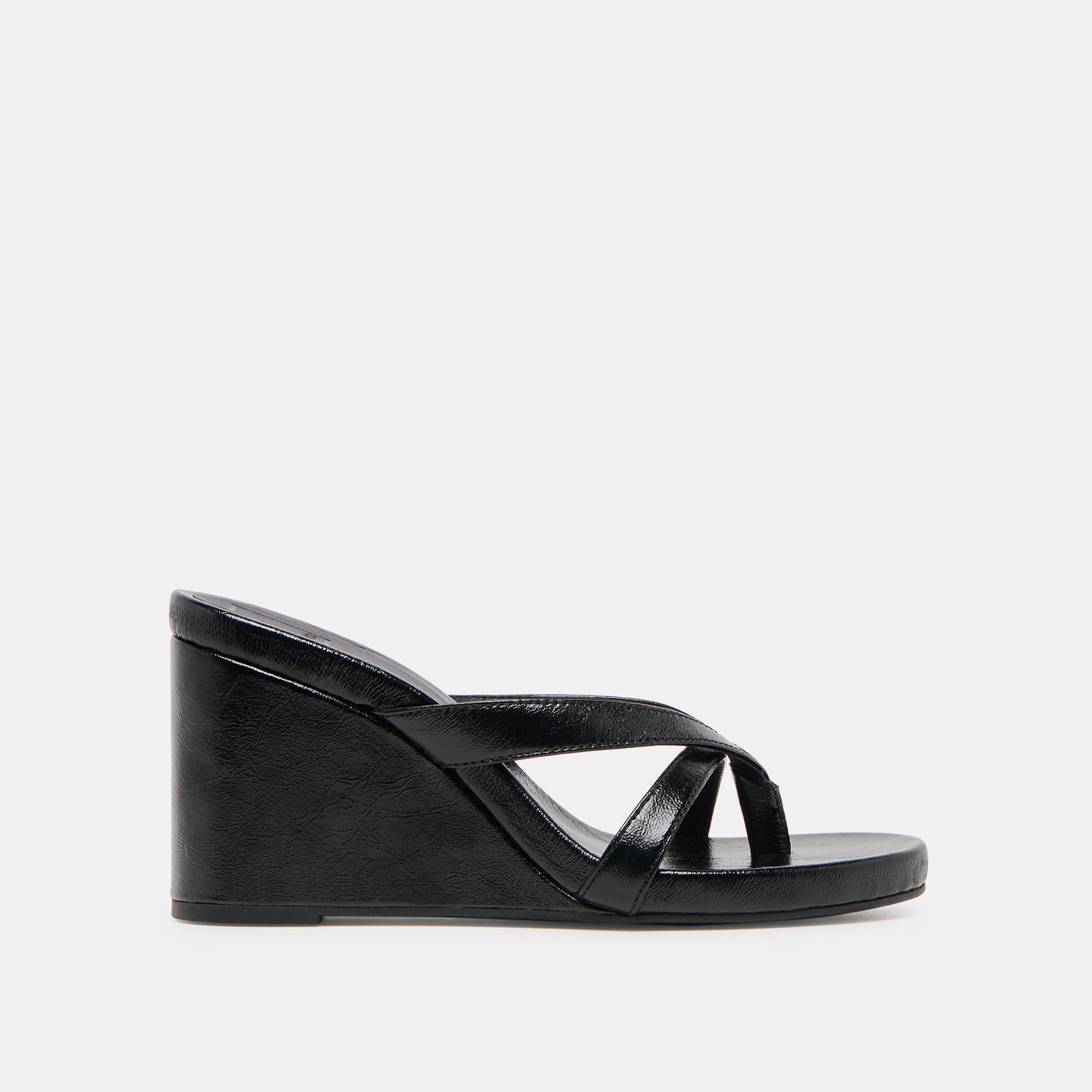 HELAN WEDGES BLACK LEATHER
