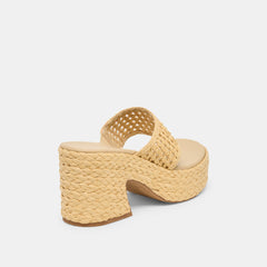 RIPPLE HEELS LT NATURAL RAFFIA