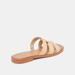 EMON WIDE SANDALS LT NATURAL RAFFIA