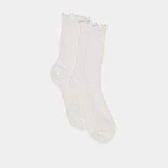 POINTELLE SOCKS WHITE