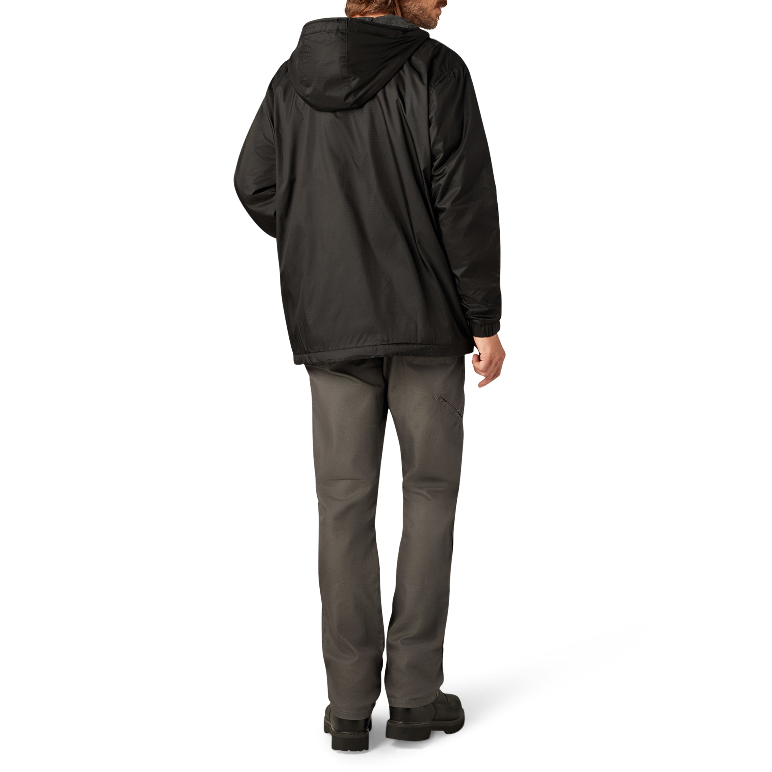 Fleece Lined Nylon Hooded Jacket