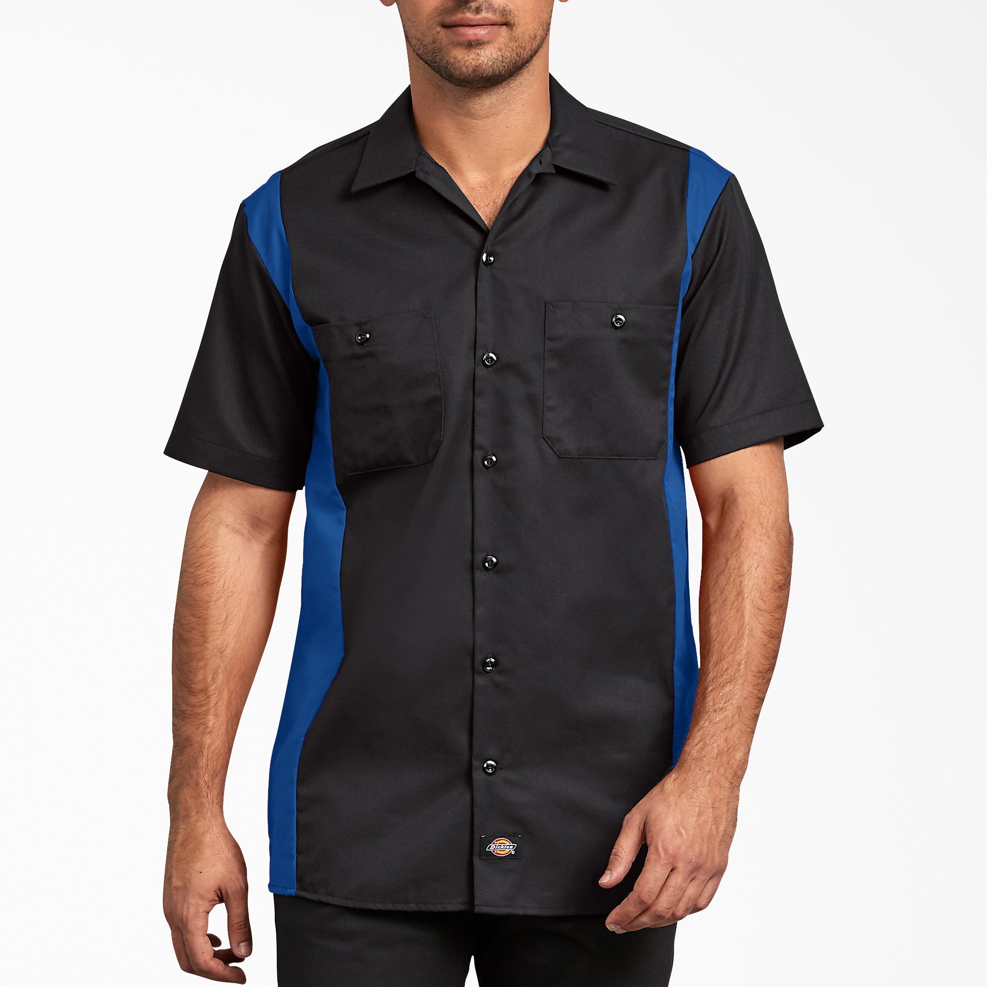 Two-Tone Short Sleeve Work Shirt